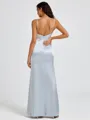 Sheath Spaghetti Straps Floor-Length Silk Like Satin Bridesmaid Dress