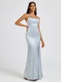 Sheath Spaghetti Straps Floor-Length Silk Like Satin Bridesmaid Dress