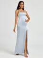 Sheath Spaghetti Straps Floor-Length Silk Like Satin Bridesmaid Dress