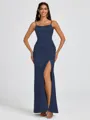Sheath Spaghetti Straps Floor-Length Silk Like Satin Bridesmaid Dress