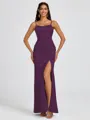 Sheath Spaghetti Straps Floor-Length Silk Like Satin Bridesmaid Dress