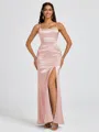 Sheath Spaghetti Straps Floor-Length Silk Like Satin Bridesmaid Dress