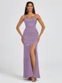 Sheath Spaghetti Straps Floor-Length Silk Like Satin Bridesmaid Dress