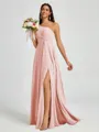 A-line One-Shoulder Pleated Floor-Length Chiffon Bridesmaid Dress