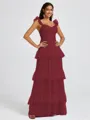 A-line Sweetheart Cascading Ruffles Floor-Length Bridesmaid Dress