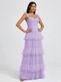 A-line Sweetheart Cascading Ruffles Floor-Length Bridesmaid Dress