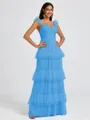 A-line Sweetheart Cascading Ruffles Floor-Length Bridesmaid Dress