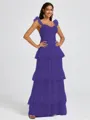 A-line Sweetheart Cascading Ruffles Floor-Length Bridesmaid Dress