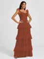 A-line Sweetheart Cascading Ruffles Floor-Length Bridesmaid Dress