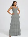 A-line Sweetheart Cascading Ruffles Floor-Length Bridesmaid Dress