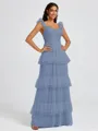 A-line Sweetheart Cascading Ruffles Floor-Length Bridesmaid Dress