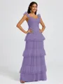 A-line Sweetheart Cascading Ruffles Floor-Length Bridesmaid Dress
