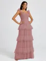 A-line Sweetheart Cascading Ruffles Floor-Length Bridesmaid Dress