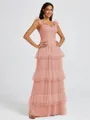 A-line Sweetheart Cascading Ruffles Floor-Length Bridesmaid Dress