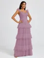 A-line Sweetheart Cascading Ruffles Floor-Length Bridesmaid Dress