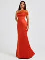 Sheath One-Shoulder Pleated Floor-Length Satin Bridesmaid Dress