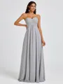 A-line Sweetheart Pleated Floor-Length Chiffon Bridesmaid Dress