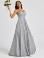 A-line Sweetheart Pleated Floor-Length Chiffon Bridesmaid Dress