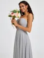 A-line Sweetheart Pleated Floor-Length Chiffon Bridesmaid Dress