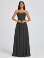 A-line Sweetheart Pleated Floor-Length Chiffon Bridesmaid Dress