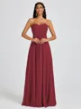 A-line Sweetheart Pleated Floor-Length Chiffon Bridesmaid Dress