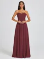 A-line Sweetheart Pleated Floor-Length Chiffon Bridesmaid Dress