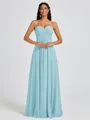 A-line Sweetheart Pleated Floor-Length Chiffon Bridesmaid Dress