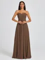A-line Sweetheart Pleated Floor-Length Chiffon Bridesmaid Dress