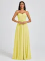 A-line Sweetheart Pleated Floor-Length Chiffon Bridesmaid Dress