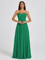 A-line Sweetheart Pleated Floor-Length Chiffon Bridesmaid Dress