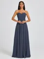 A-line Sweetheart Pleated Floor-Length Chiffon Bridesmaid Dress