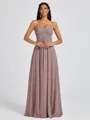 A-line Sweetheart Pleated Floor-Length Chiffon Bridesmaid Dress