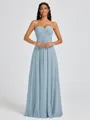 A-line Sweetheart Pleated Floor-Length Chiffon Bridesmaid Dress