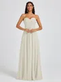 A-line Sweetheart Pleated Floor-Length Chiffon Bridesmaid Dress