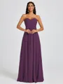 A-line Sweetheart Pleated Floor-Length Chiffon Bridesmaid Dress