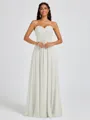 A-line Sweetheart Pleated Floor-Length Chiffon Bridesmaid Dress