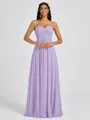 A-line Sweetheart Pleated Floor-Length Chiffon Bridesmaid Dress