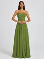 A-line Sweetheart Pleated Floor-Length Chiffon Bridesmaid Dress