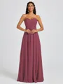 A-line Sweetheart Pleated Floor-Length Chiffon Bridesmaid Dress
