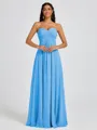 A-line Sweetheart Pleated Floor-Length Chiffon Bridesmaid Dress