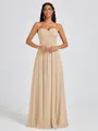 A-line Sweetheart Pleated Floor-Length Chiffon Bridesmaid Dress