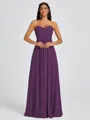 A-line Sweetheart Pleated Floor-Length Chiffon Bridesmaid Dress