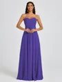 A-line Sweetheart Pleated Floor-Length Chiffon Bridesmaid Dress