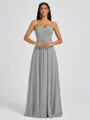 A-line Sweetheart Pleated Floor-Length Chiffon Bridesmaid Dress