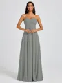 A-line Sweetheart Pleated Floor-Length Chiffon Bridesmaid Dress