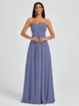 A-line Sweetheart Pleated Floor-Length Chiffon Bridesmaid Dress