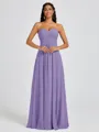 A-line Sweetheart Pleated Floor-Length Chiffon Bridesmaid Dress