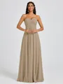 A-line Sweetheart Pleated Floor-Length Chiffon Bridesmaid Dress