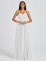 A-line Sweetheart Pleated Floor-Length Chiffon Bridesmaid Dress