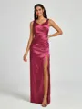 A-line/Princess Silk Like Satin V-neck Sleeveless Floor-Length Bridesmaid Dress